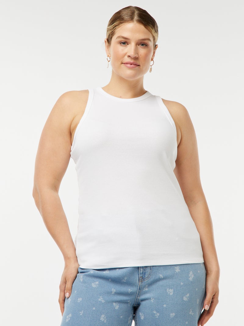 Camiseta sin mangas con sisas americanas blanco - Kiabi