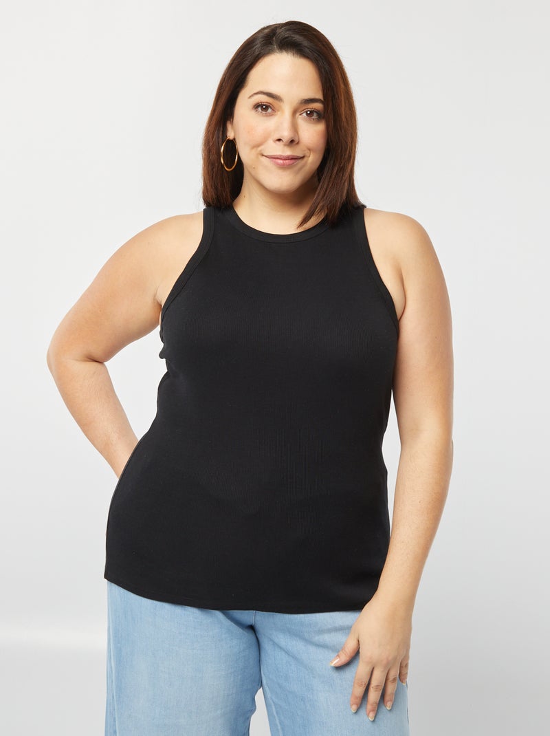 Camiseta sin mangas con sisas americanas negro - Kiabi