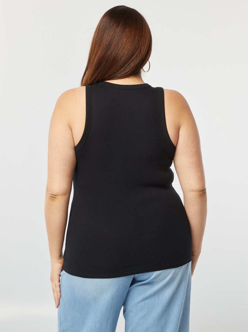 Camiseta sin mangas con sisas americanas negro - Kiabi