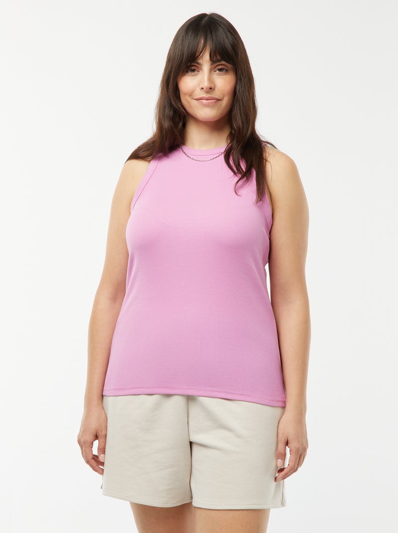 Camiseta sin mangas con sisas americanas ROSA - Kiabi