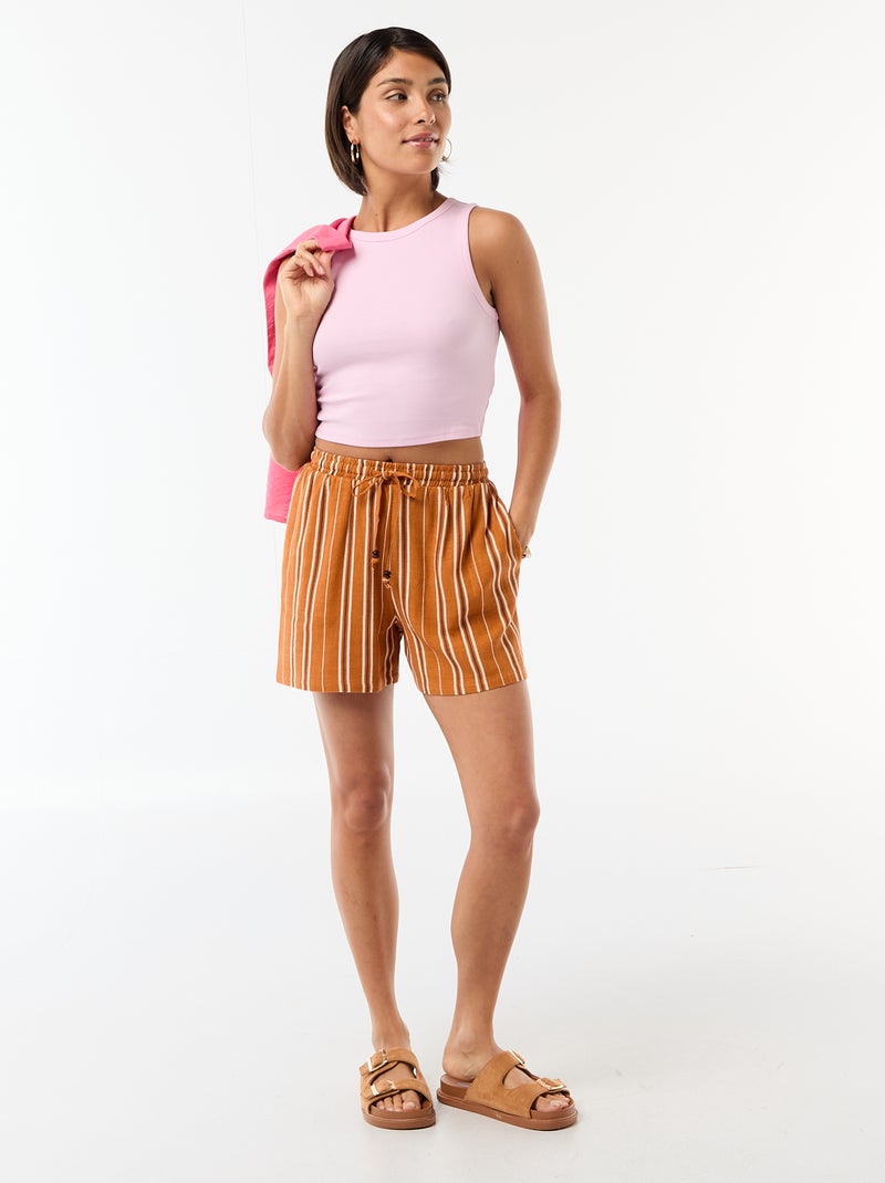 Camiseta sin mangas con sisas americanas Rosa - Kiabi