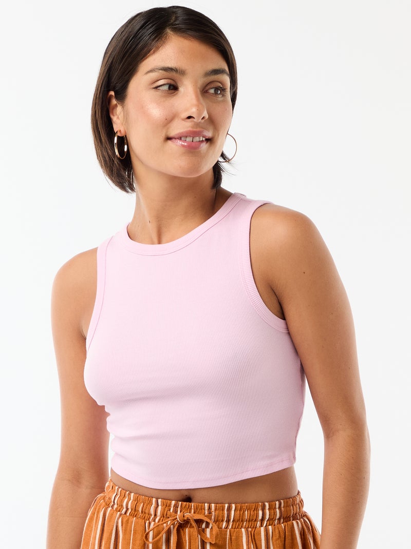 Camiseta sin mangas con sisas americanas Rosa - Kiabi