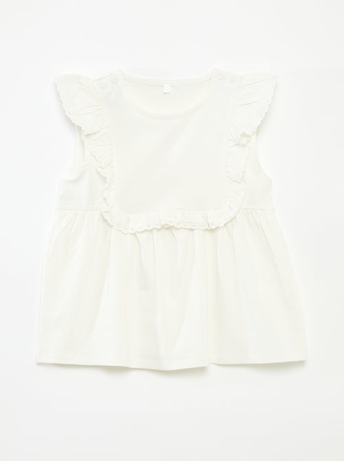 Camiseta sin mangas con volantes - colección fácil de poner - Kiabi