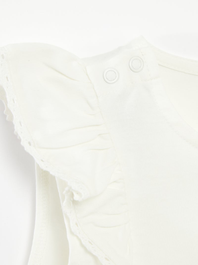 Camiseta sin mangas con volantes - colección fácil de poner BLANCO - Kiabi