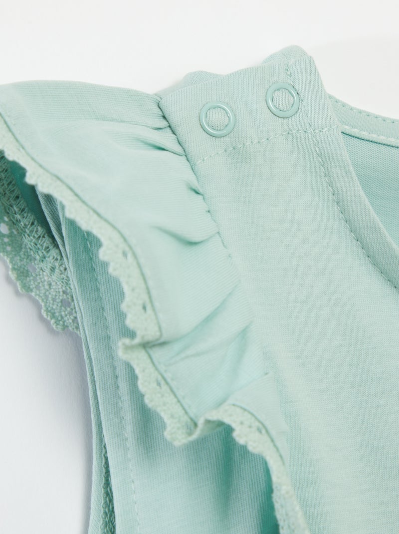 Camiseta sin mangas con volantes - colección fácil de poner VERDE - Kiabi