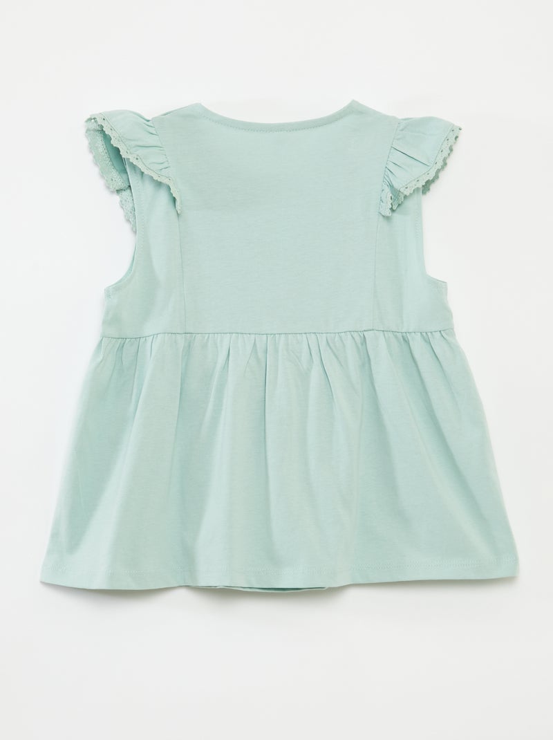 Camiseta sin mangas con volantes - colección fácil de poner VERDE - Kiabi