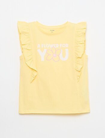 Camiseta sin mangas con volantes