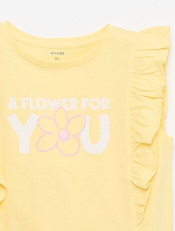 Camiseta sin mangas con volantes