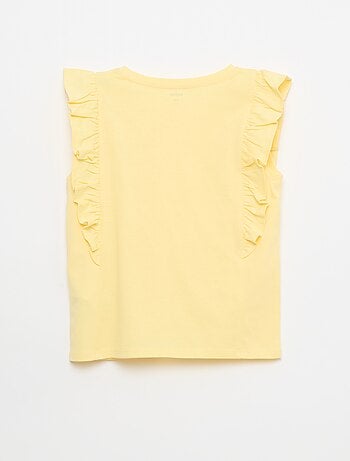 Camiseta sin mangas con volantes