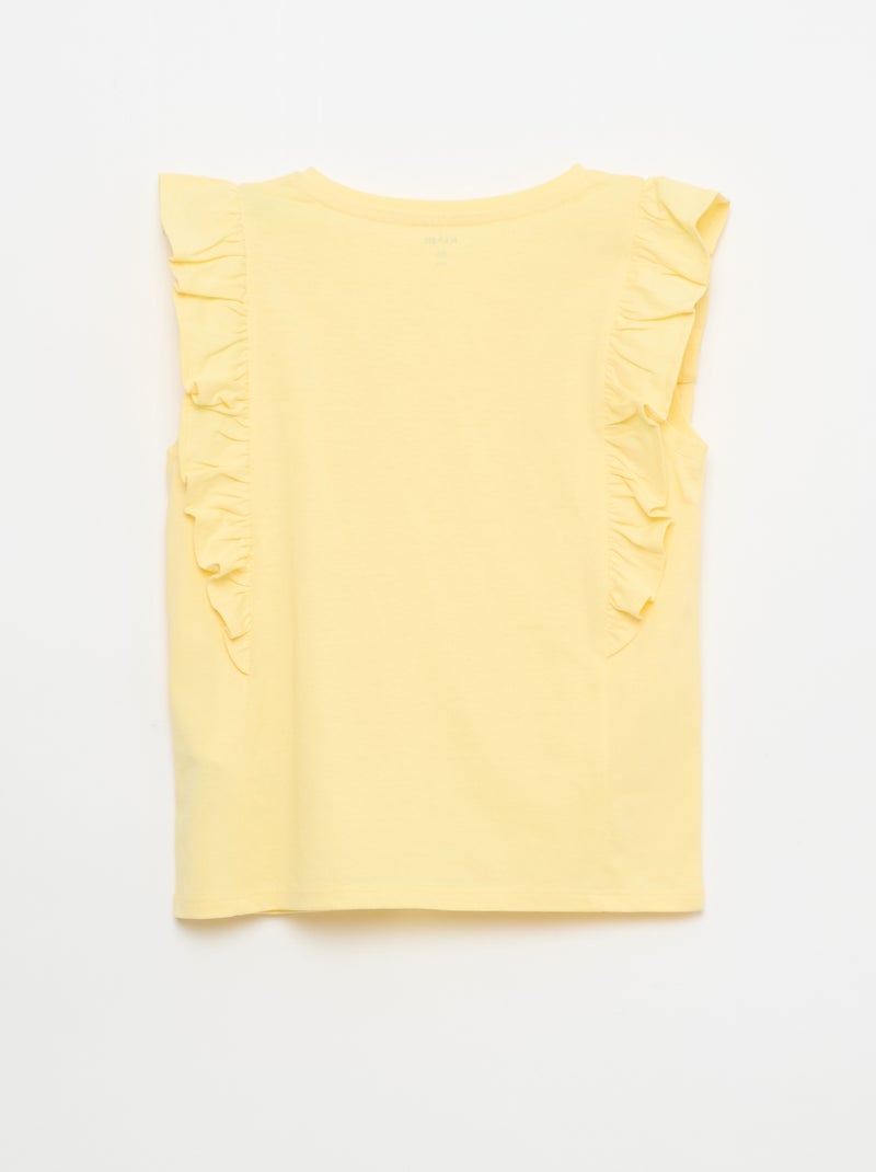 Camiseta sin mangas con volantes Amarillo - Kiabi