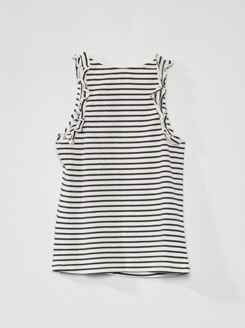 Camiseta sin mangas con volantes BLANCO - Kiabi