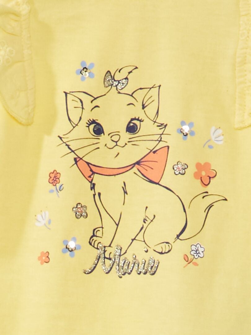 Camiseta sin mangas con volantes estampada 'Marie' amarillo - Kiabi