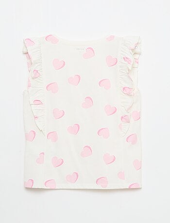 Camiseta sin mangas con volantes