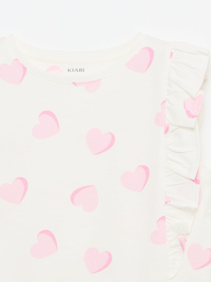 Camiseta sin mangas con volantes Rosa - Kiabi