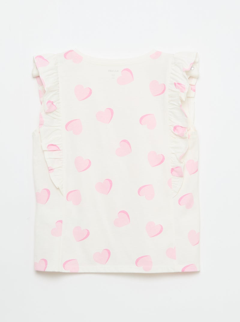 Camiseta sin mangas con volantes Rosa - Kiabi