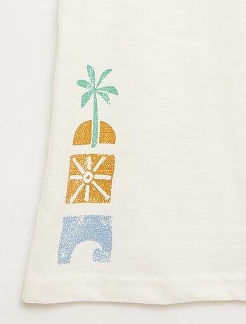 Camiseta sin mangas de algodón con estampado