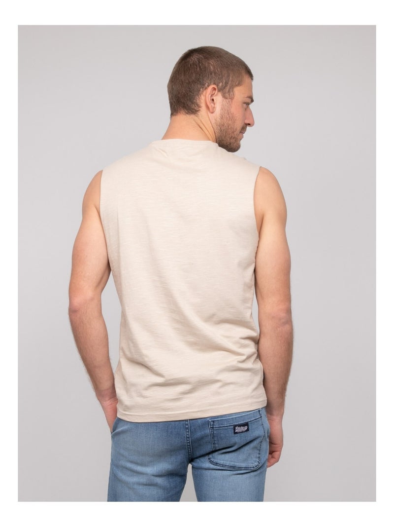 Camiseta sin mangas de algodón NEGABINO Beige - Kiabi
