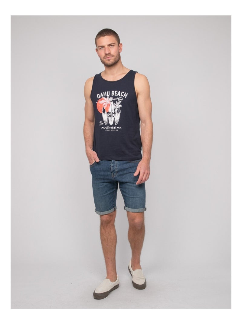 Camiseta sin mangas de algodón NINATION Azul marino - Kiabi
