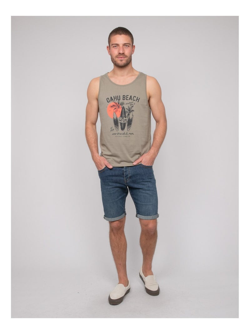 Camiseta sin mangas de algodón NINATION Caqui - Kiabi
