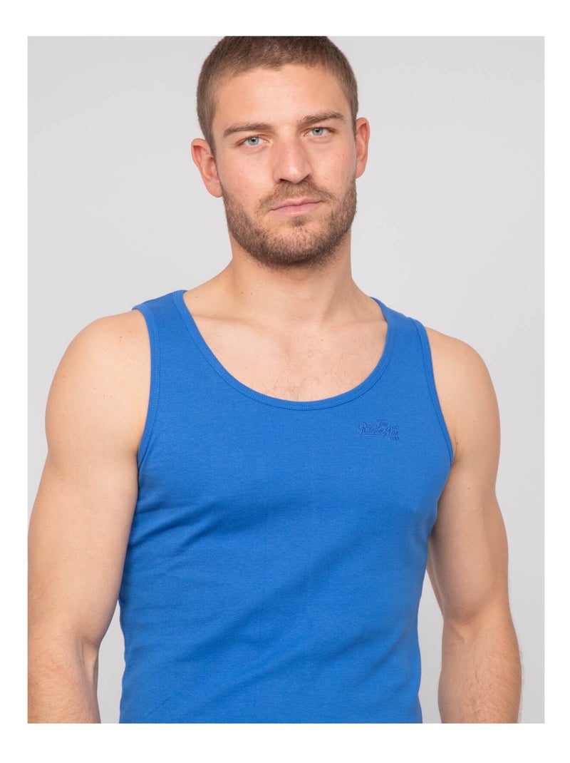Camiseta sin mangas de algodón puro WILL III Azul real - Kiabi