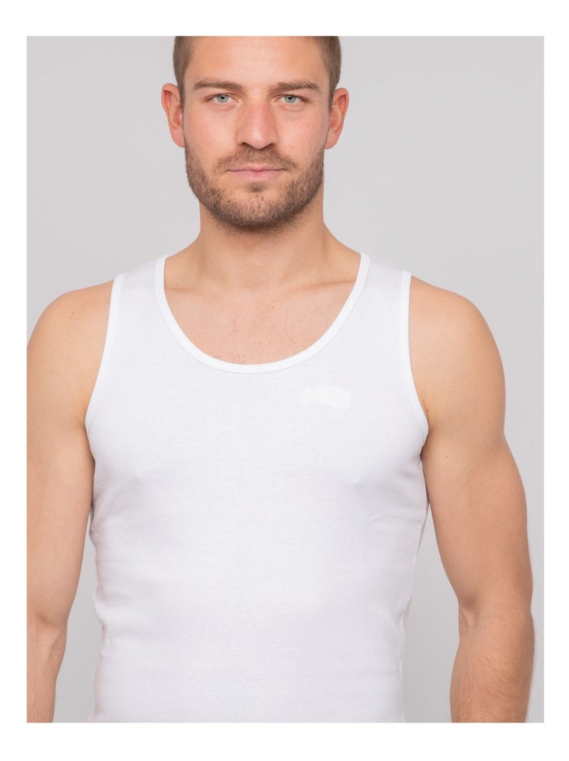 Camiseta sin mangas de algodón puro WILL III Blanco - Kiabi