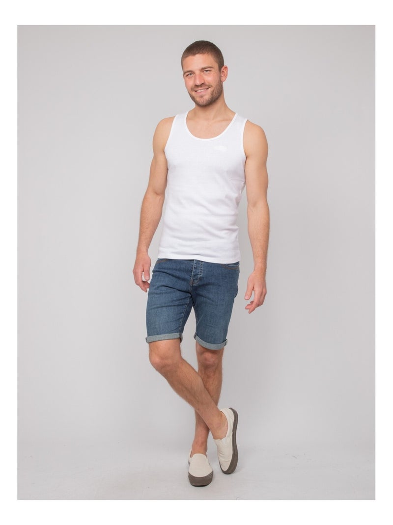 Camiseta sin mangas de algodón puro WILL III Blanco - Kiabi