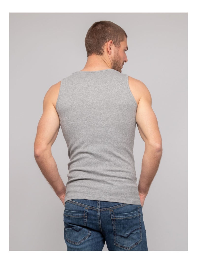 Camiseta sin mangas de algodón puro WILL III Gris - Kiabi