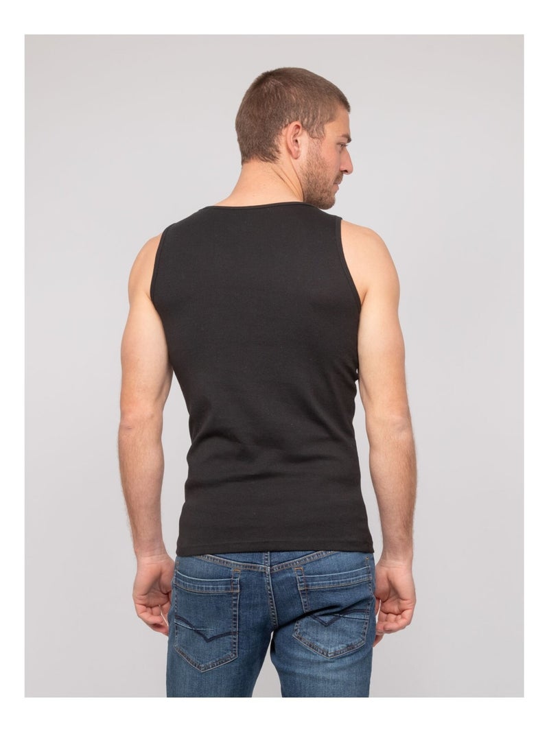 Camiseta sin mangas de algodón puro WILL III Negro - Kiabi