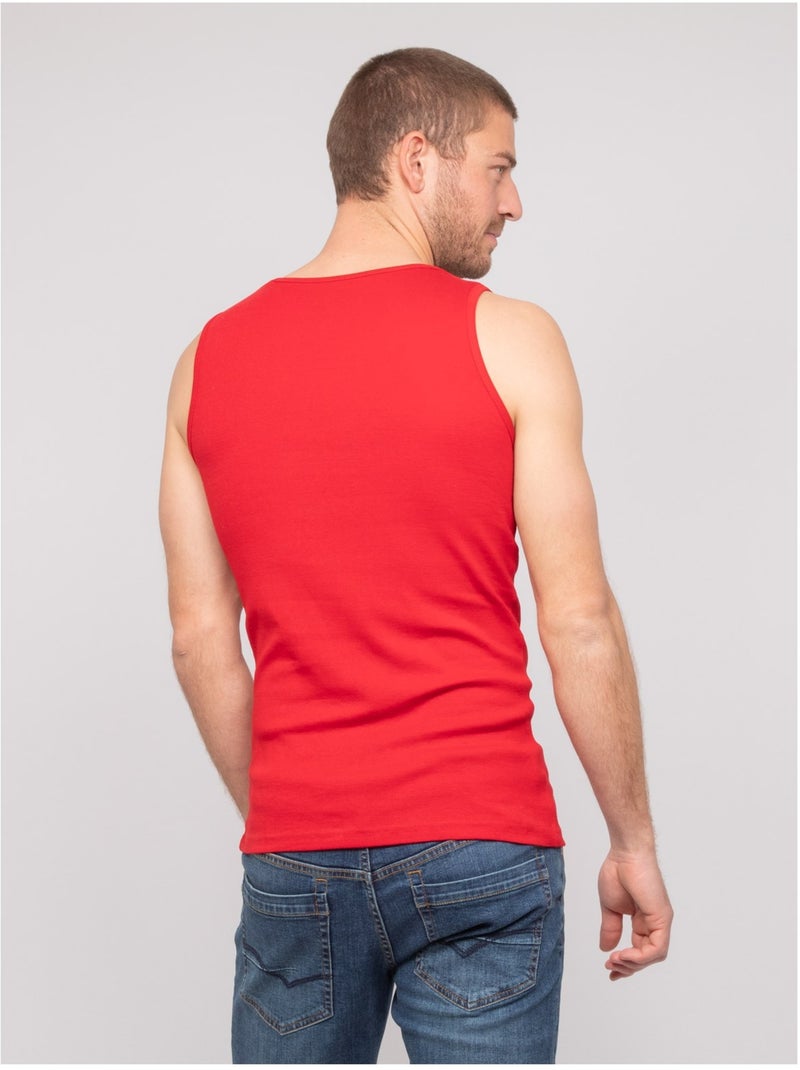 Camiseta sin mangas de algodón puro WILL III Rojo - Kiabi
