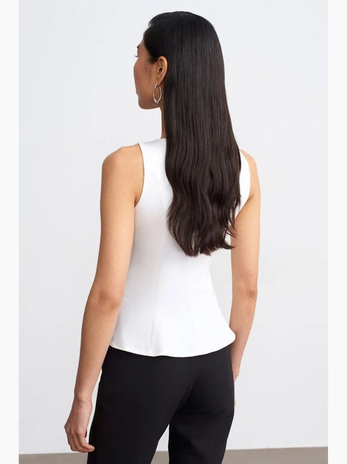 Camiseta sin mangas de crepé con volante peplum dilvin - Kiabi