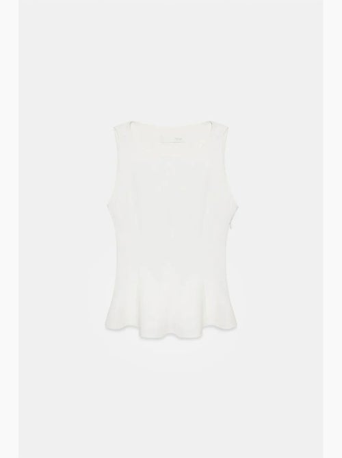 Camiseta sin mangas de crepé con volante peplum dilvin - Kiabi