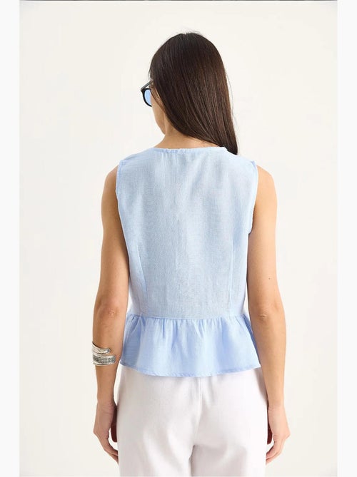 Camiseta sin mangas de crepé escote pico con lazo lucci - Kiabi