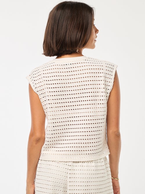 Camiseta sin mangas de croché calado - Kiabi