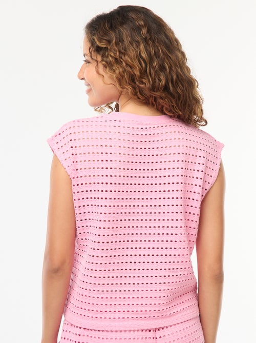 Camiseta sin mangas de croché calado - Kiabi