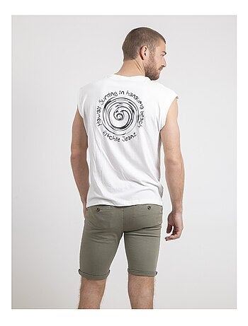 Camiseta sin mangas de cuello redondo de puro algodón NEGAK