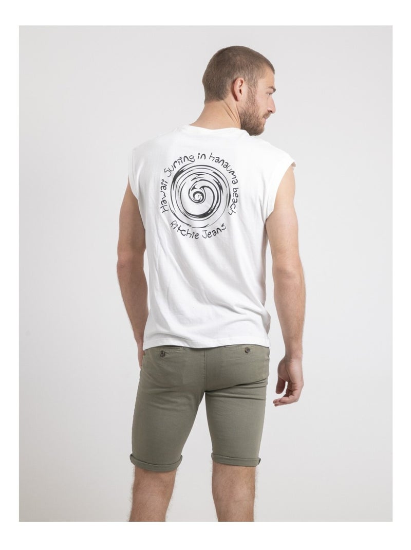 Camiseta sin mangas de cuello redondo de puro algodón NEGAK Crudo - Kiabi