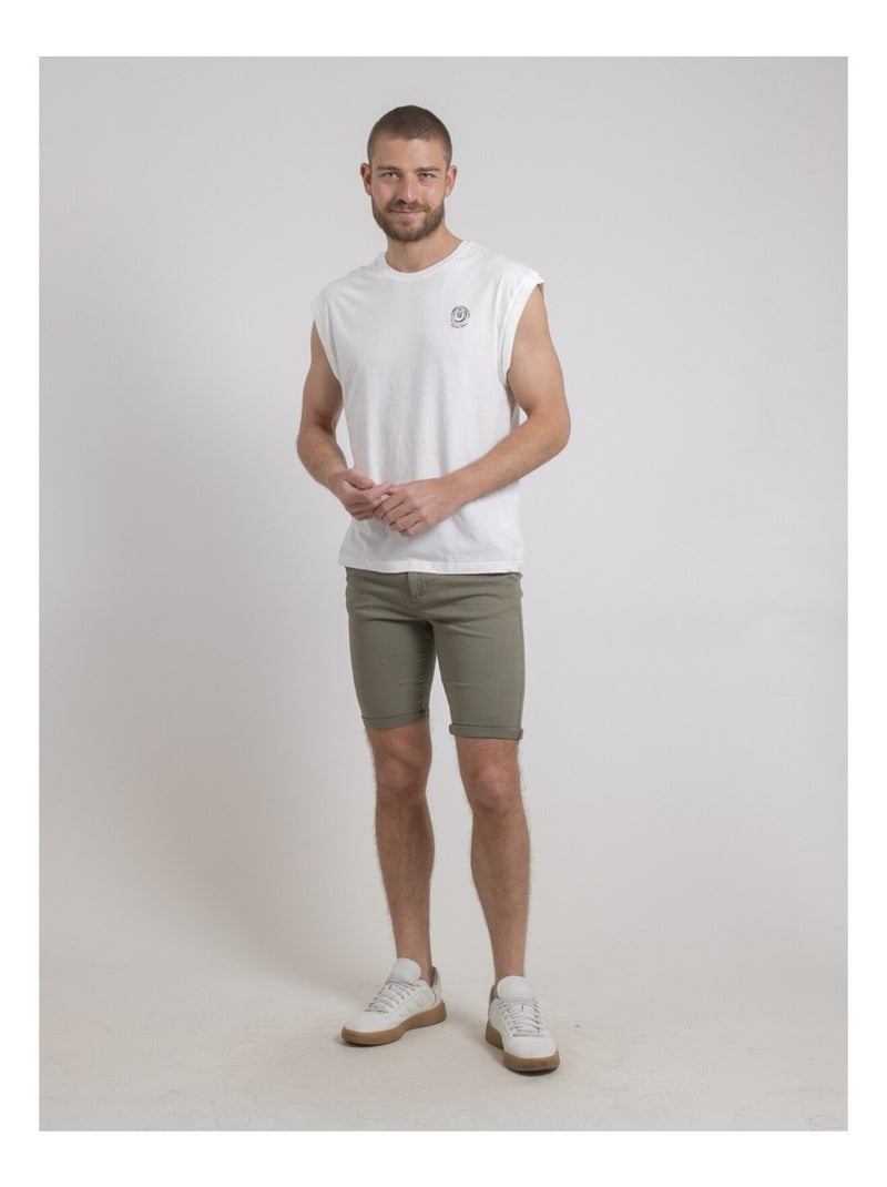 Camiseta sin mangas de cuello redondo de puro algodón NEGAK Crudo - Kiabi