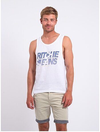 Camiseta sin mangas de cuello redondo de puro algodón NIPAVEL