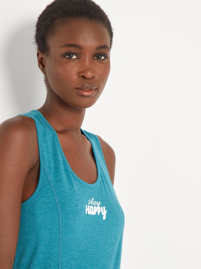 Camiseta sin mangas de deporte de punto azul - Kiabi