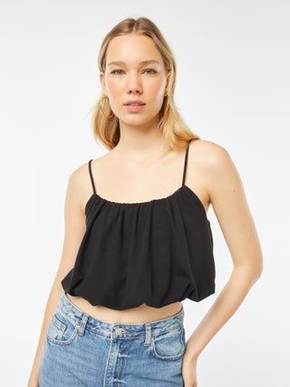Camiseta sin mangas de efecto globo