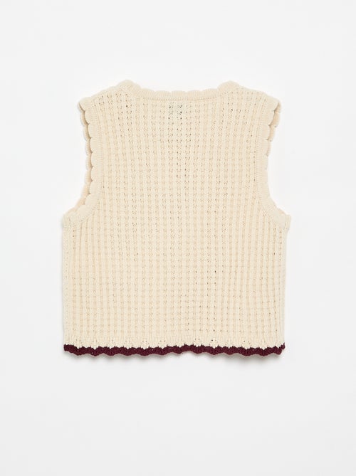 Camiseta sin mangas de ganchillo con detalles bordados - Kiabi Camiseta sin mangas de ganchillo con detalles bordados - Kiabi