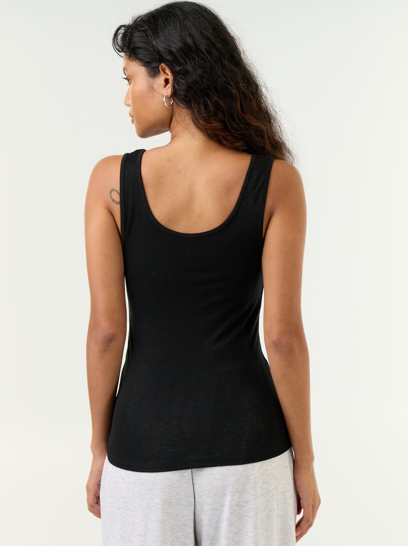Camiseta sin mangas de lana mezclada Negro - Kiabi
