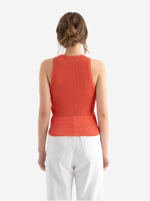 Camiseta sin mangas de malla acanalada con cuello redondo hiccup - Kiabi