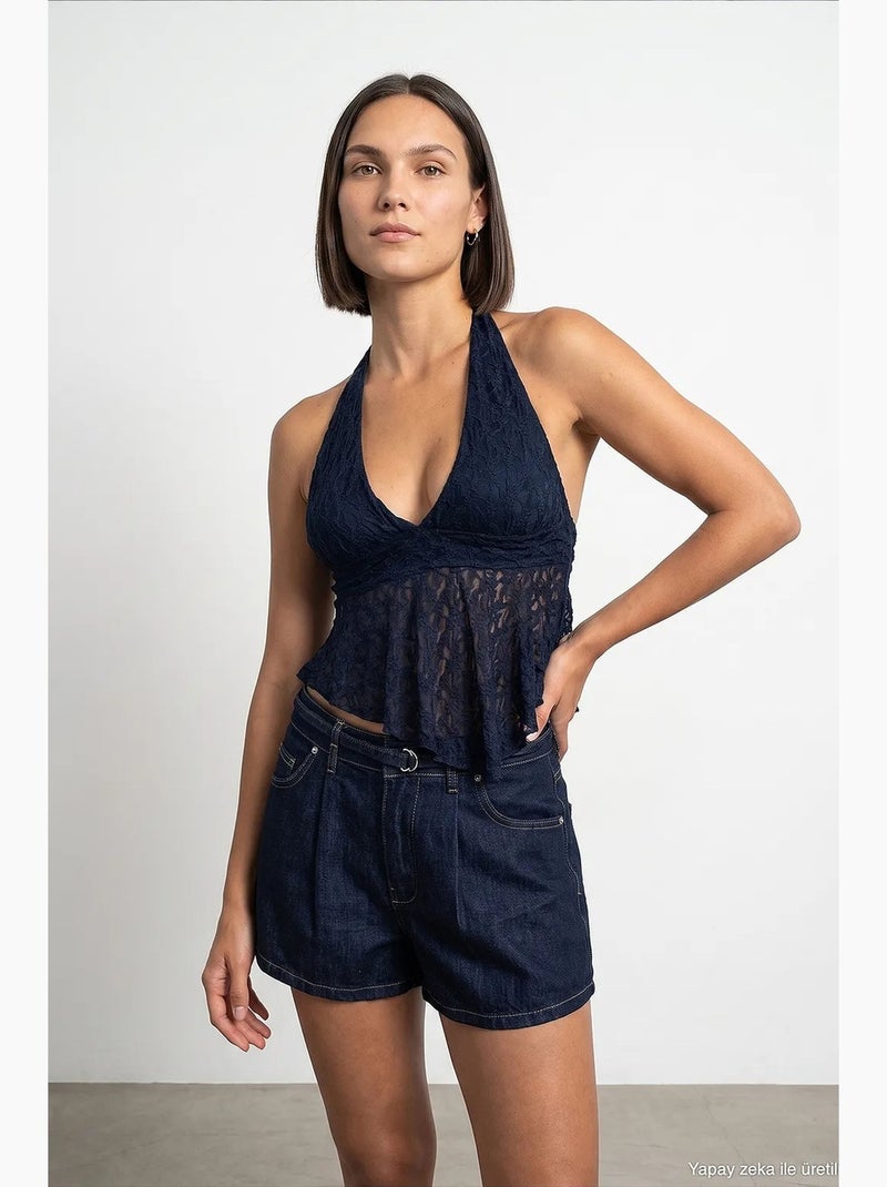 Camiseta sin mangas de poliamida y elastano dilvin Azul marino - Kiabi