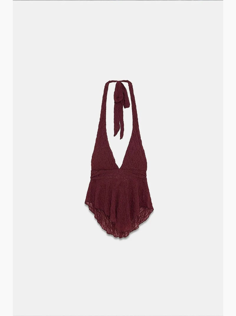Camiseta sin mangas de poliamida y elastano dilvin Rojo burdeos - Kiabi