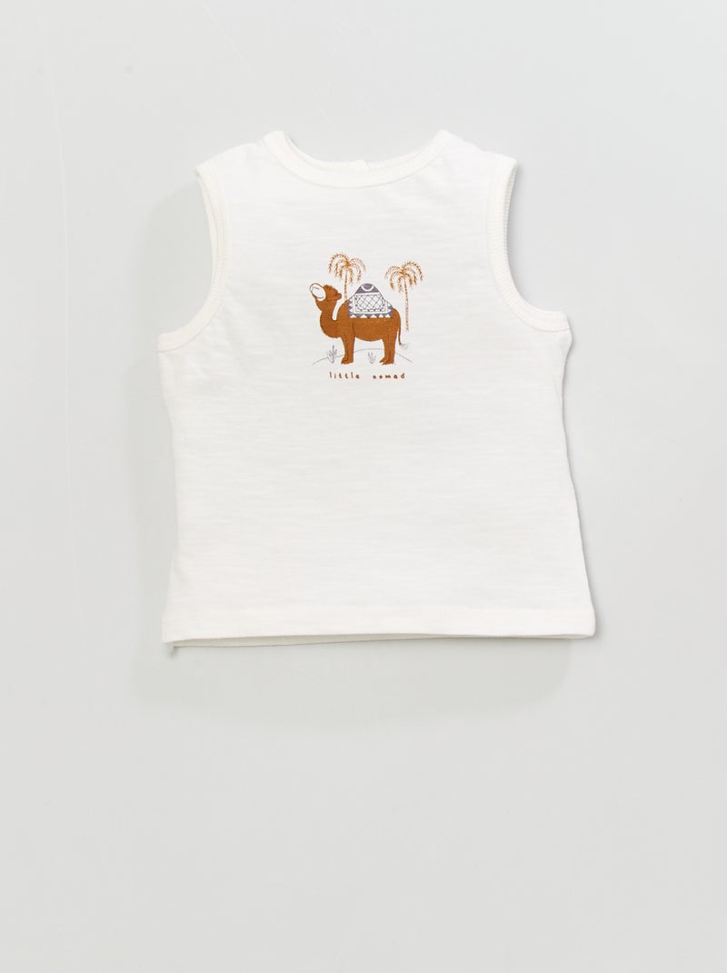 Camiseta sin mangas de punto BLANCO - Kiabi