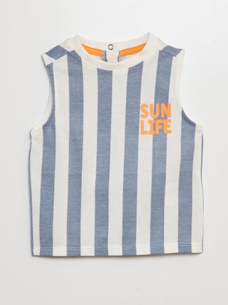 Camiseta sin mangas de punto con mensaje