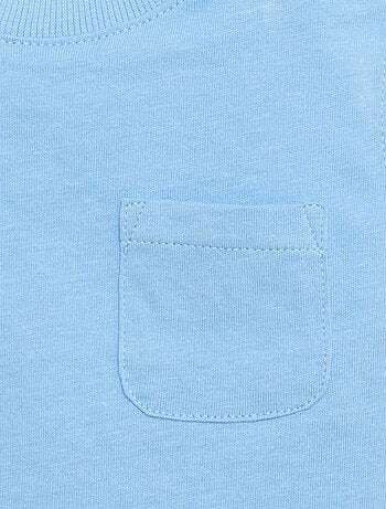 Camiseta sin mangas de punto de algodón con bolsillo en el pecho