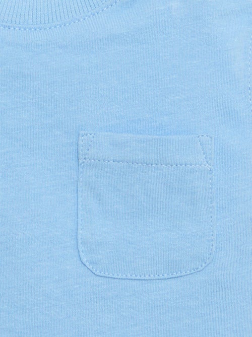 Camiseta sin mangas de punto de algodón con bolsillo en el pecho - Kiabi