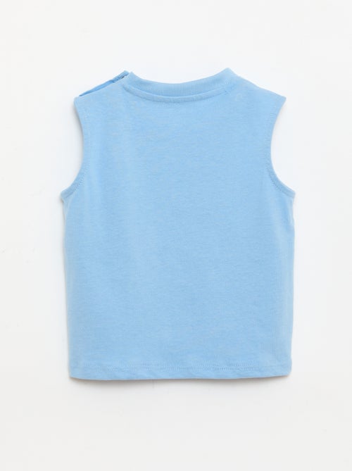 Camiseta sin mangas de punto de algodón con bolsillo en el pecho - Kiabi